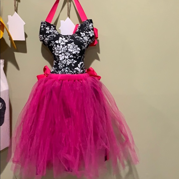 Tulle Ballerina Bow Holder in Black & White w/PINK - Picture 2 of 5